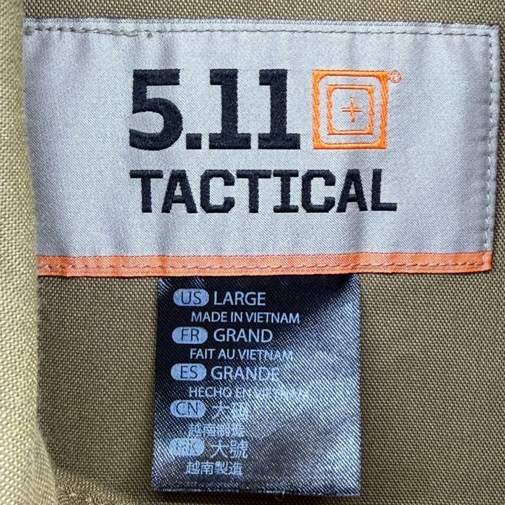 5.11 Tactical Jacket Mens Large Field Utility Coyote Brown Multi-Pocket EUC